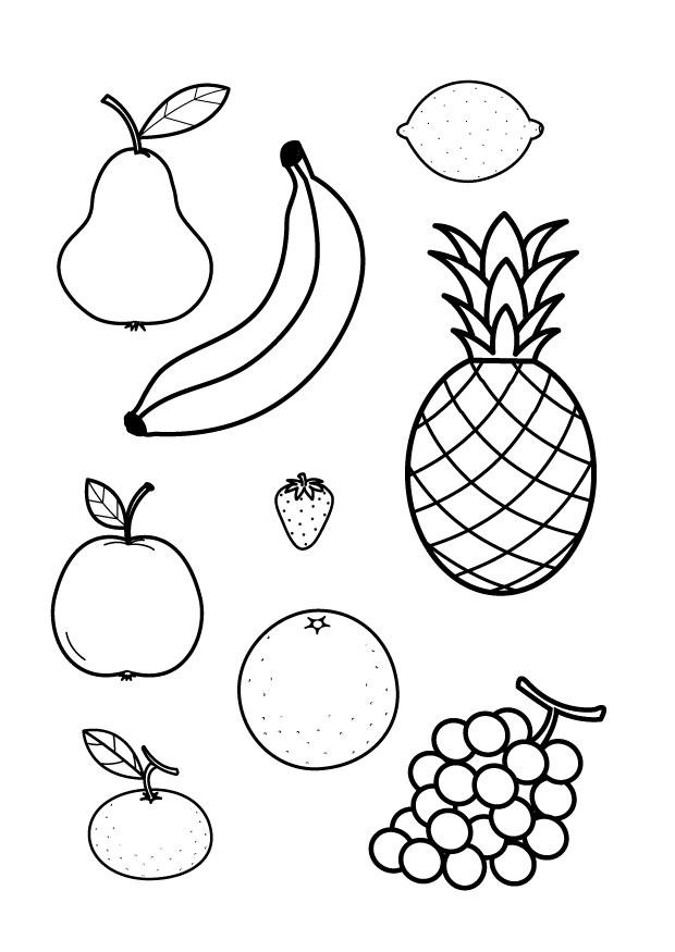 toda la fruta Dibujo para colorear toda la fruta