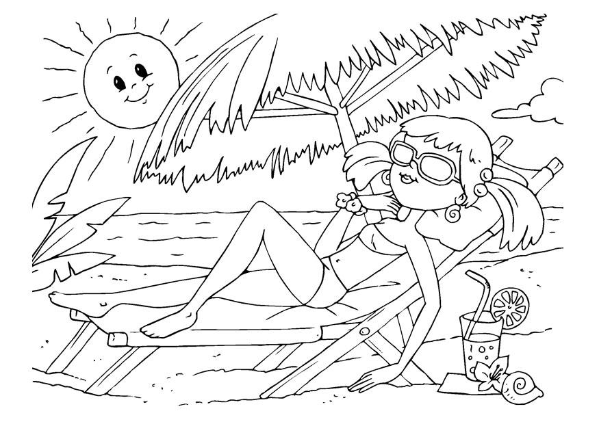 tomar el sol Dibujo para colorear tomar el sol