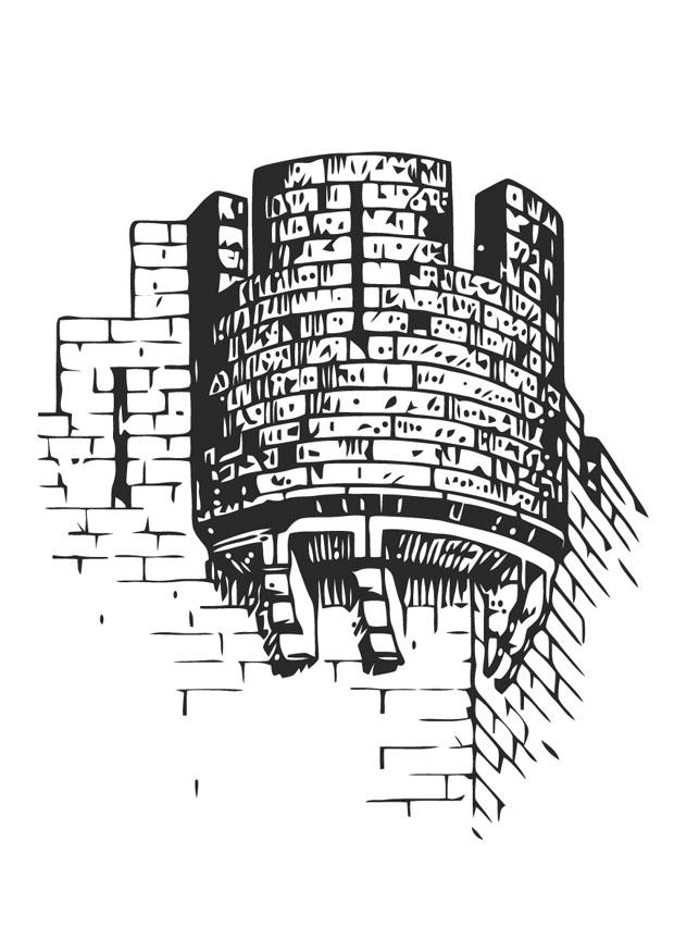Dibujo para colorear torre de castillo