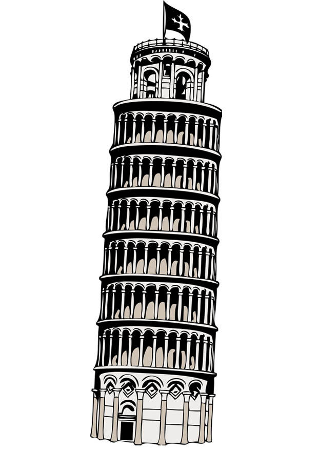 torre de pisa Dibujo para colorear torre de pisa