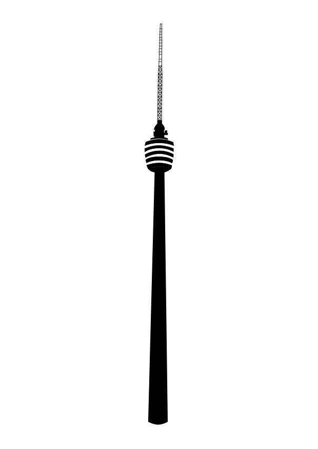 torre de tv de stuttgart Dibujo para colorear torre de tv de stuttgart