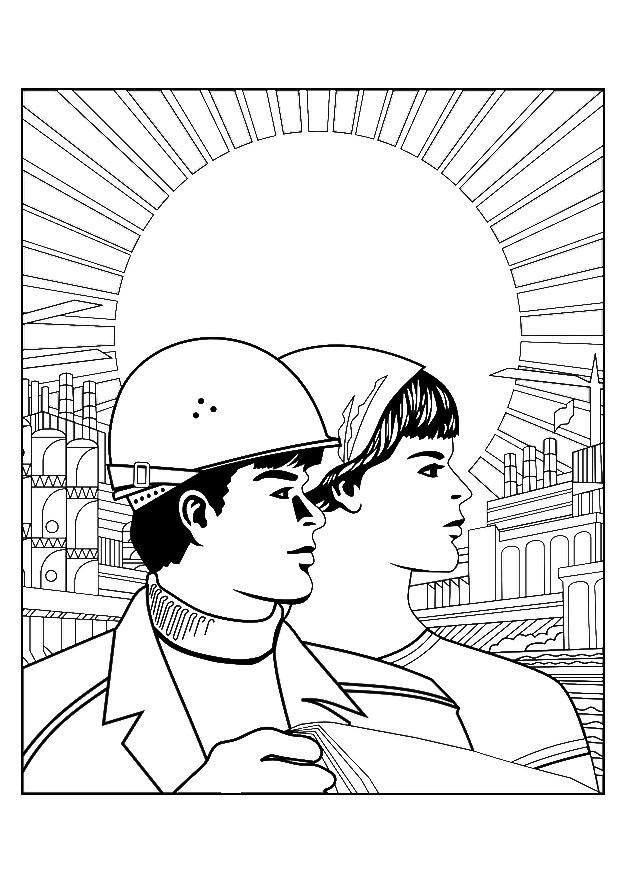 trabajadores Dibujo para colorear trabajadores