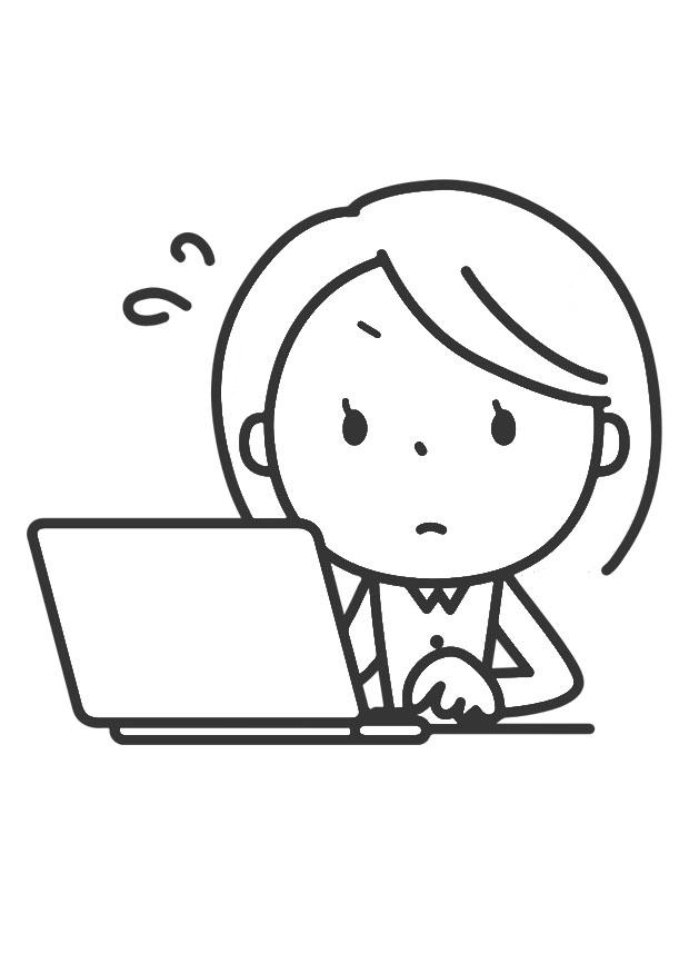 trabajando con laptop Dibujo para colorear trabajando con laptop