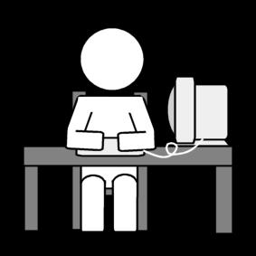 trabajar en el ordenador Dibujo para colorear trabajar en el ordenador