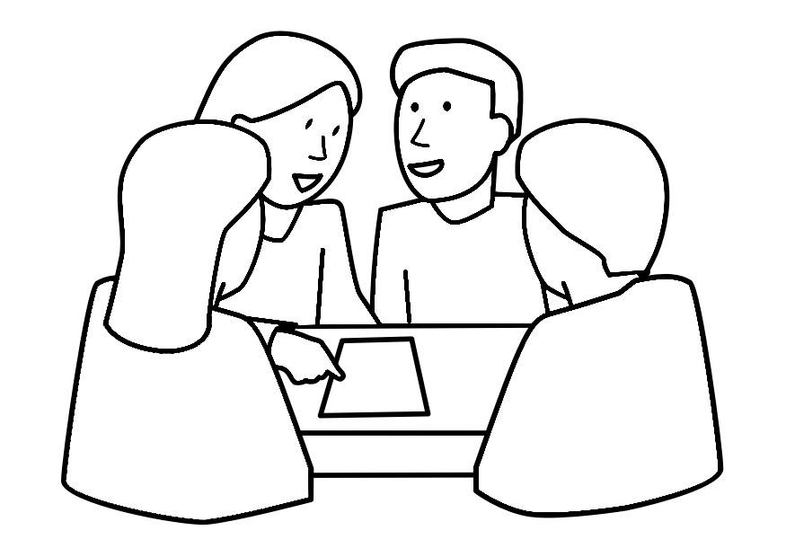 trabajo en grupo Dibujo para colorear trabajo en grupo