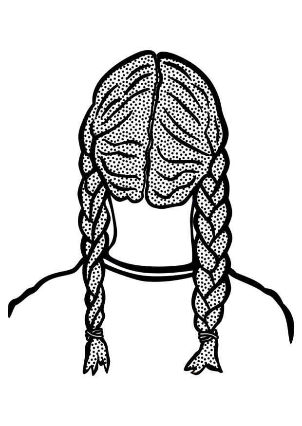 trenza Dibujo para colorear trenza