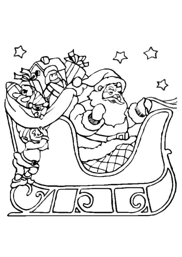 Dibujo para colorear trineo de navidad