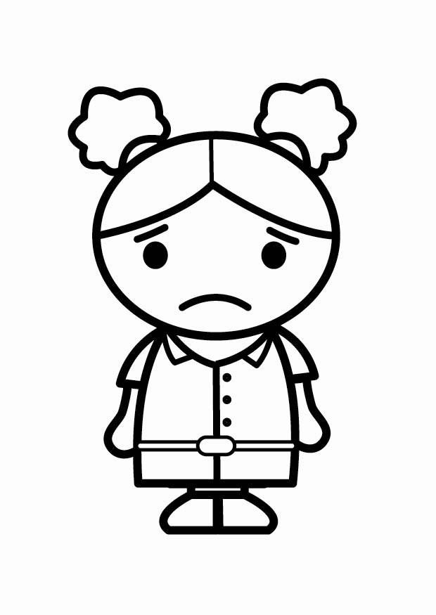 triste Dibujo para colorear triste