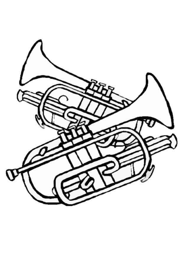 trompetas Dibujo para colorear trompetas