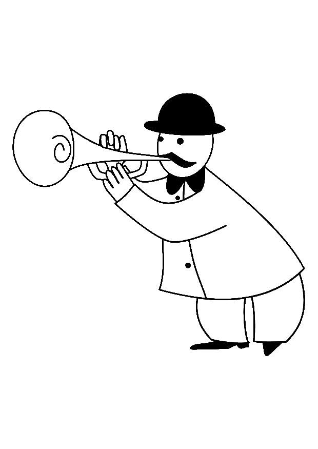 trompetista Dibujo para colorear trompetista