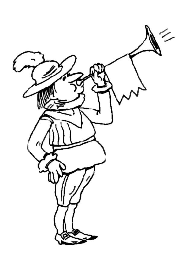 Dibujo para colorear trompetista