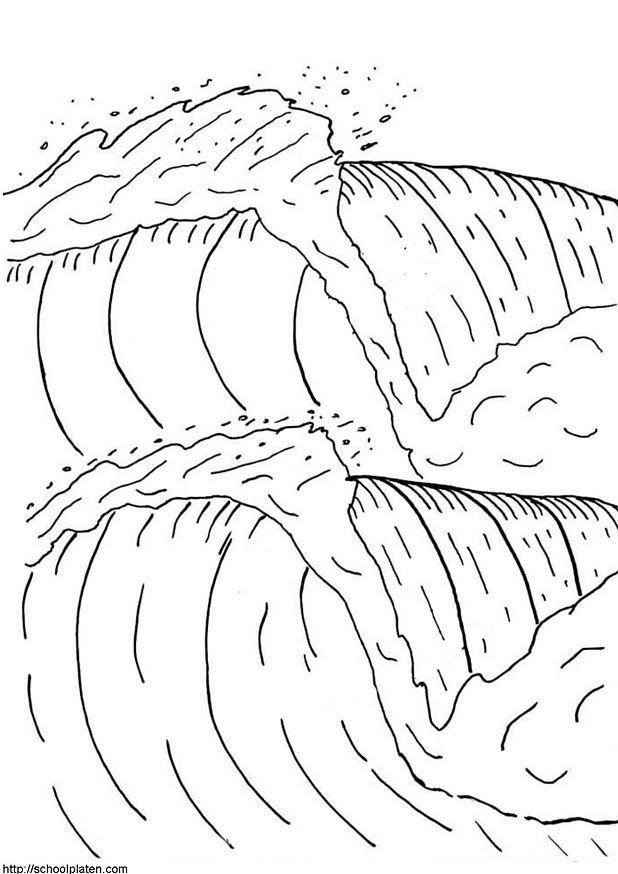Dibujo para colorear tsunami