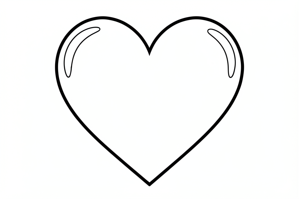 Dibujo para colorear un corazA³n