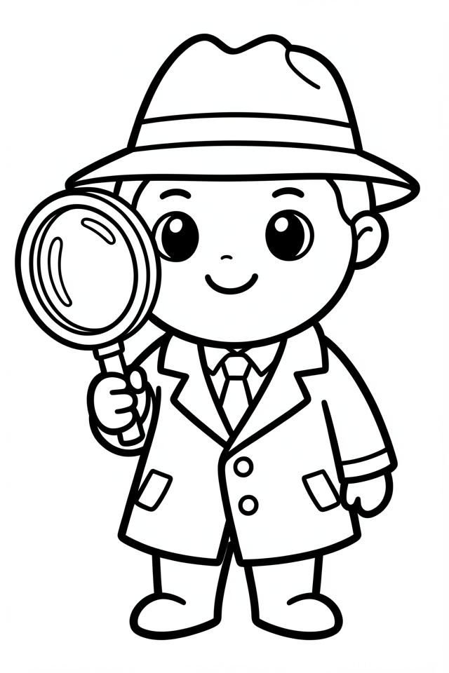 un detective Dibujo para colorear un detective