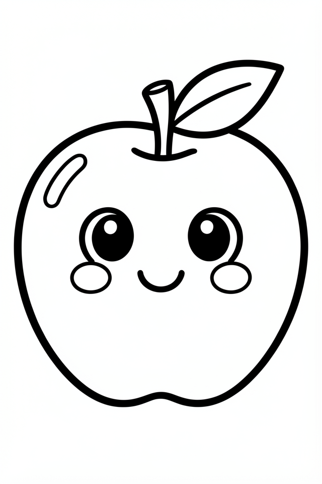 una manzana alegre Dibujo para colorear una manzana alegre