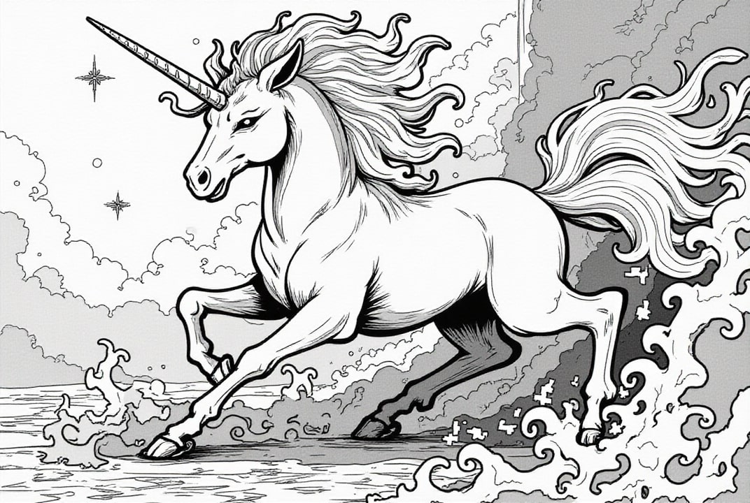 unicornio luchador Dibujo para colorear unicornio luchador
