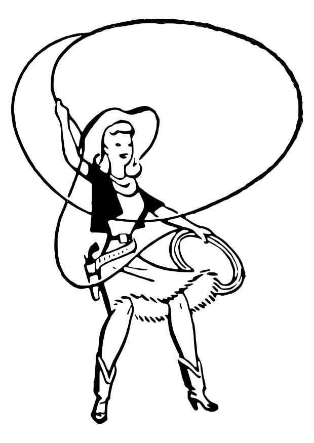 vaquera Dibujo para colorear vaquera