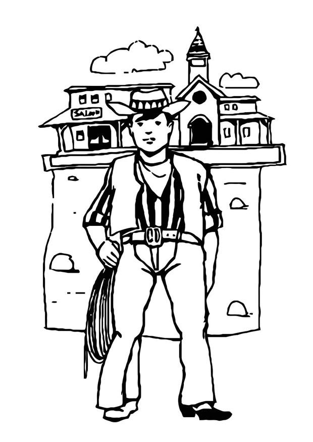vaquero Dibujo para colorear vaquero