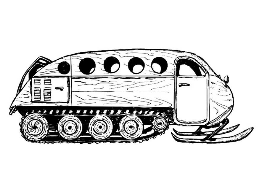 Dibujo para colorear vehA­culo para nieve