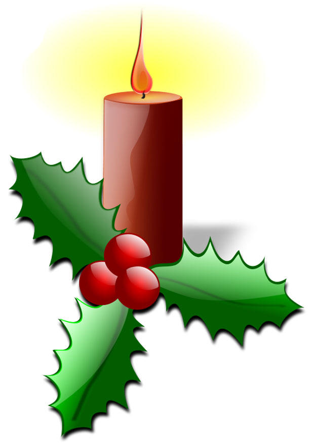 vela de navidad con acebo Imagen vela de navidad con acebo
