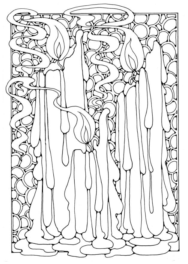 velas Dibujo para colorear velas