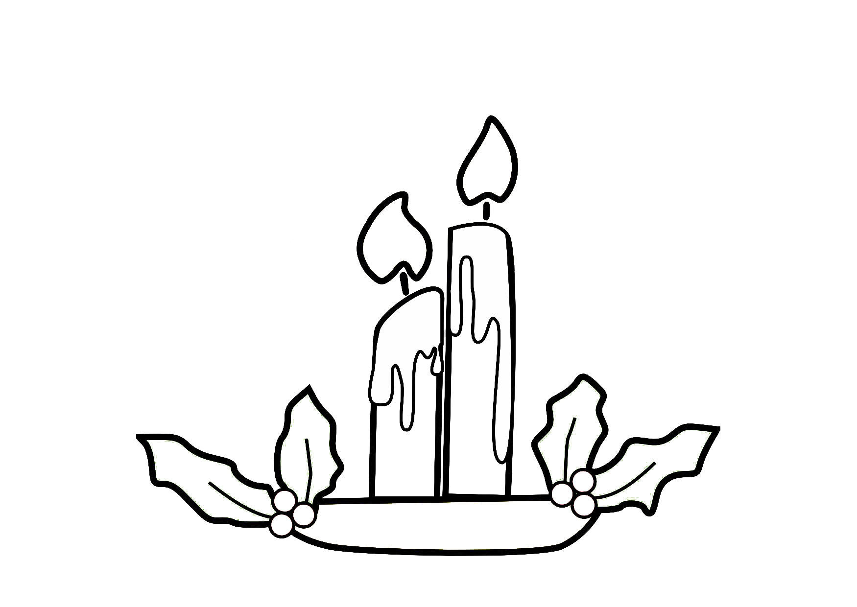 Dibujo para colorear velas de navidad