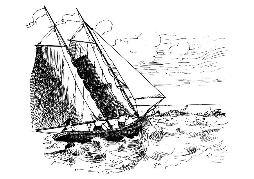 velero Dibujo para colorear velero