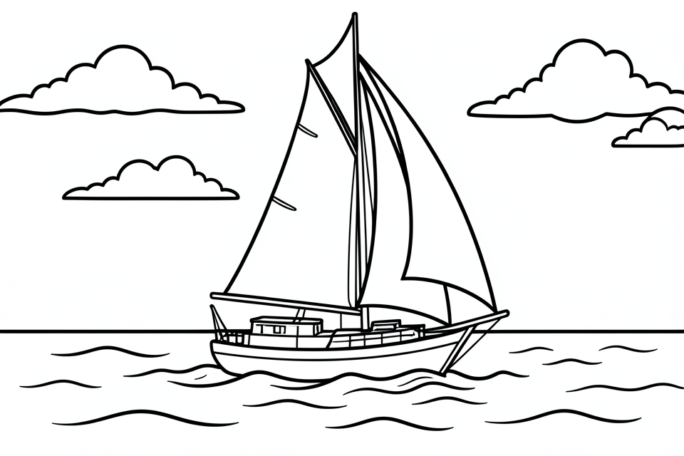 Dibujo para colorear velero