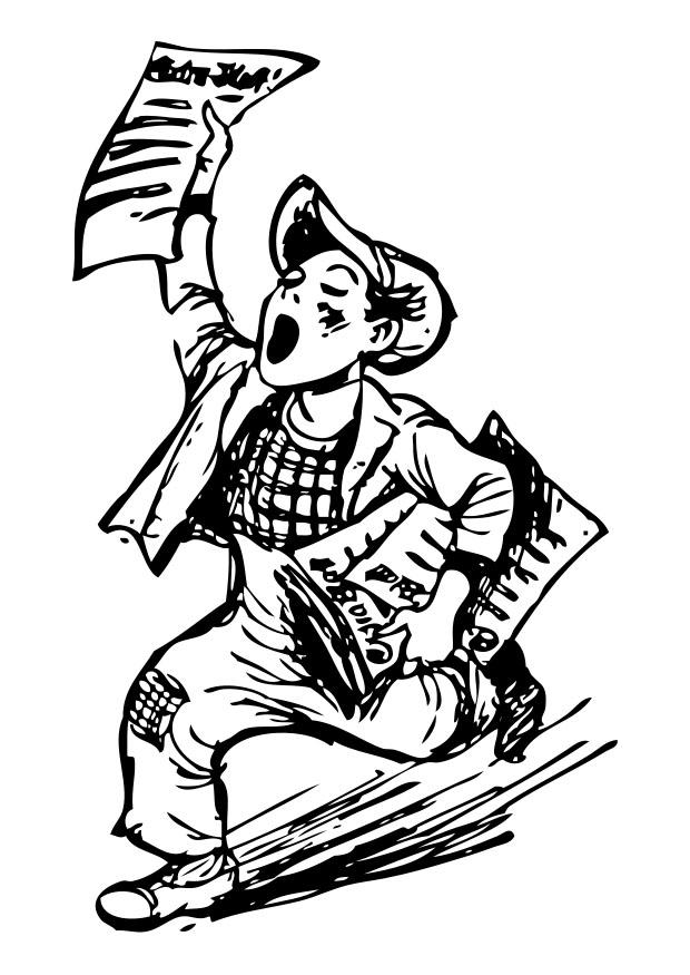 vendedor de periA³dicos Dibujo para colorear vendedor de periA³dicos