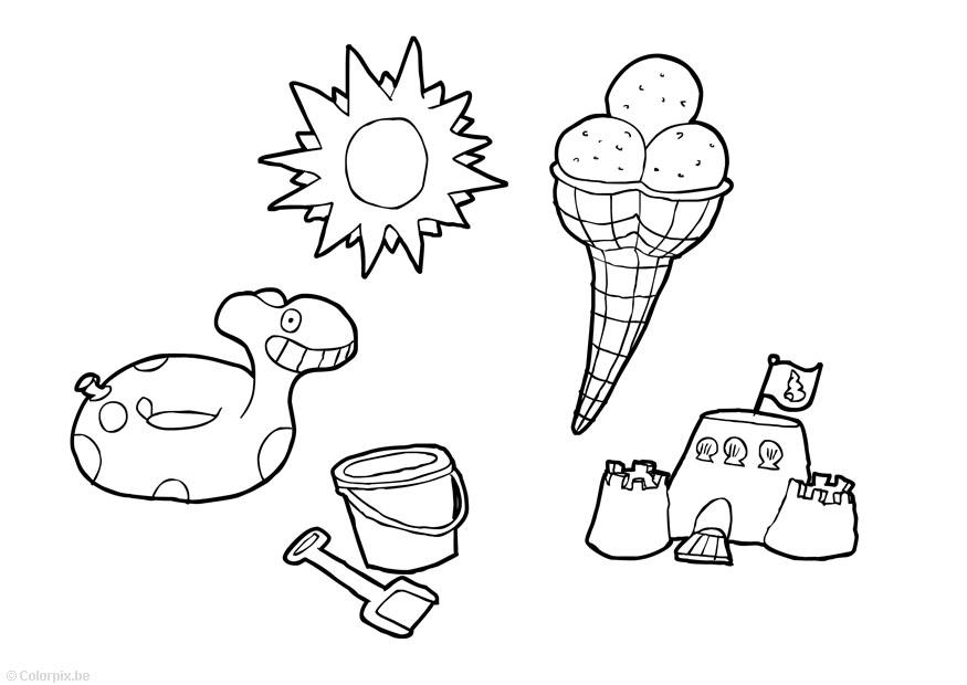 verano Dibujo para colorear verano