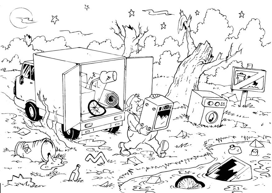 vertidos ilegales Dibujo para colorear vertidos ilegales