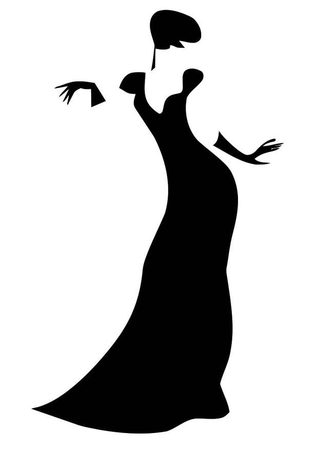 vestido de noche Dibujo para colorear vestido de noche