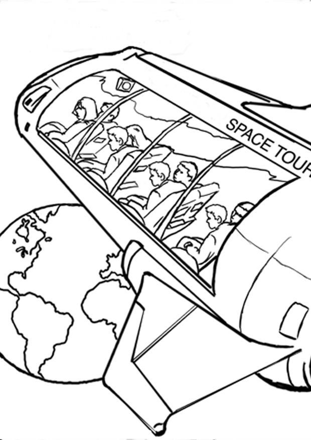 Dibujo para colorear viajar al espacio