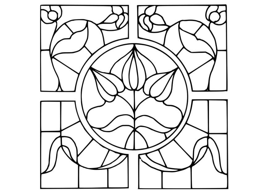 vidrio con dibujo de flores Dibujo para colorear vidrio con dibujo de flores
