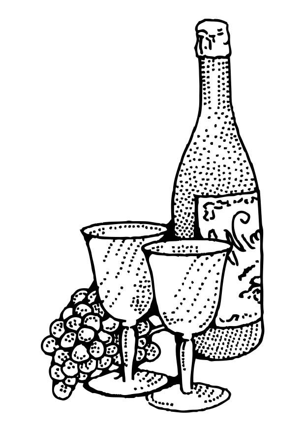 vino Dibujo para colorear vino