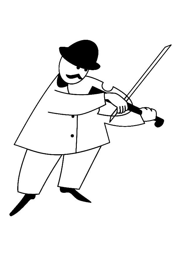 violinista Dibujo para colorear violinista