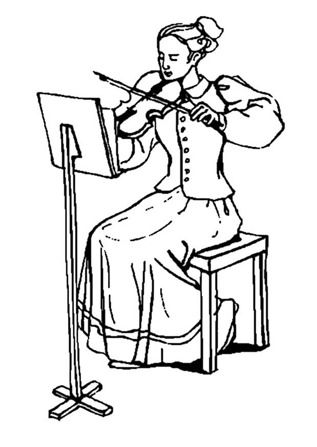 Dibujo para colorear violinista