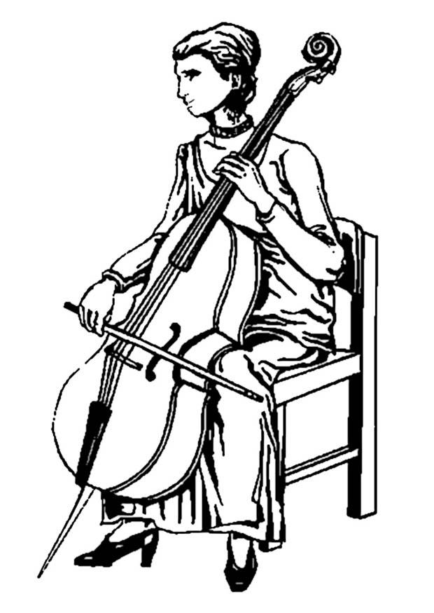 Dibujo para colorear violonchelo