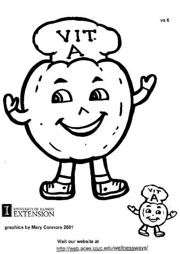 Dibujo para colorear vitamina a