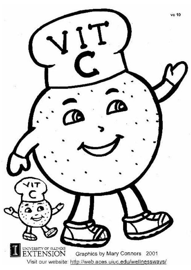 vitamina c Dibujo para colorear vitamina c