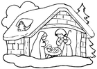 Dibujo para colorear belén