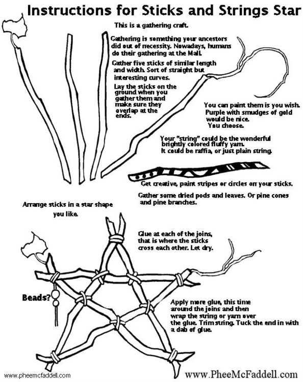 Manualidades Estrella de palos - hoja de trabajo