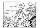 Dibujo para colorear volcÃ¡n